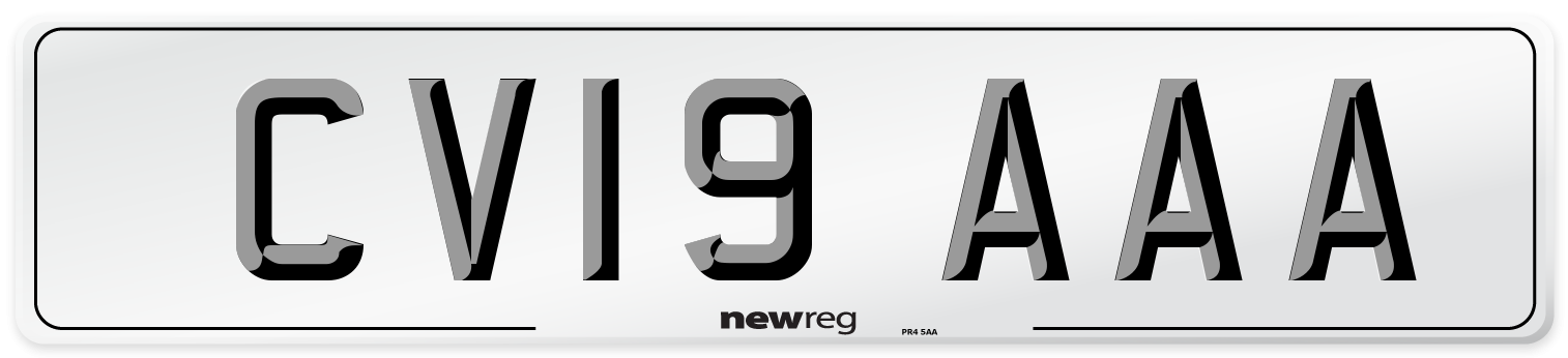 CV19 AAA Number Plate from New Reg